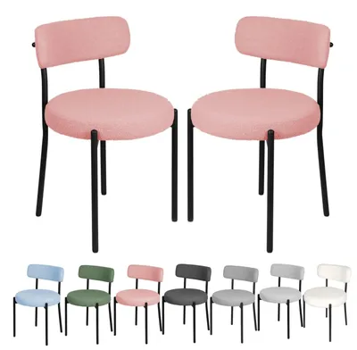 Imagen del producto de Juego de 2 sillas de comedor de terciopelo, ideales para el comedor y el dormitorio