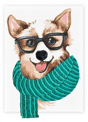 Zdjęcie produktu dla Malowanie po numerach IDEYKA 30x40cm z glinką Stylowy Corgi