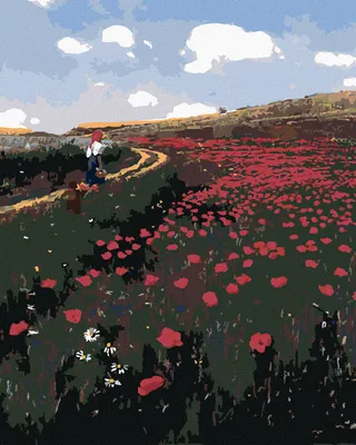 Produktbild von Zuty - Malen nach Zahlen - EIN FELD VON MOHNBLUMEN (PÁL SZINYEI MERSE), 40x50 cm, mit Keilrahmen (bereits gespannt)