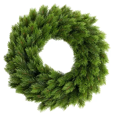 Immagine prodotto di Corone di abete artificiali per porta, parzialmente assemblate su base in spugna, diametro 42 cm. Decorazioni natalizie con aghi di abete artificiali dal aspetto naturale