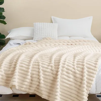 Produktbild von Wohndecke Blasen Decke Kuscheldecke Milchsamt Super Soft Wohndecke, Für Bett Sofa Schlafzimmer Wohn Kuscheldecken