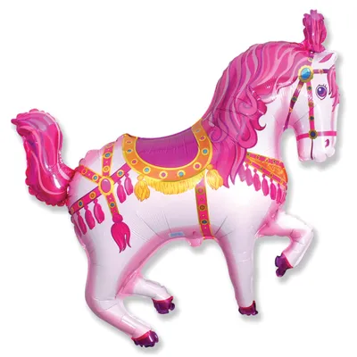 Produktbild von Folienballon 14" FX - "Zirkuspferd" (pink) 1 Stk