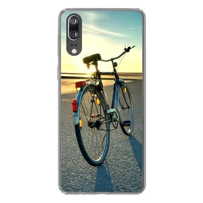Produktbild von MuchoWow® Handyhülle Schutzhülle Hülle für Huawei P20 Nordsee - Fahrrad - Sonnenuntergang Silikon Softcase Handy Hülle - Hardcover