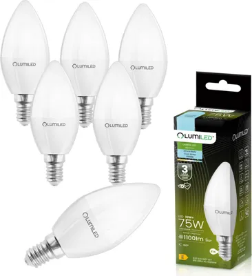 Produktbild von LUMILED LED Lampe 6 Stück Set E14 Kerzenlampe B35 10W ersetzt 75W 1100lm 6500K Kaltweiß 230V Energiesparend Helles Licht Nicht Dimmbar Für Kronleuchter Deckenleuchten Wandlampen