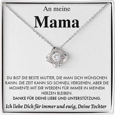 Produktbild von Halskette mit 14K Weißgold und Zirkonia-Kristallen SAMIRA - Mit 8 mm Zirkonia und 1,2 mm Zirkonia Akzent-Steinen