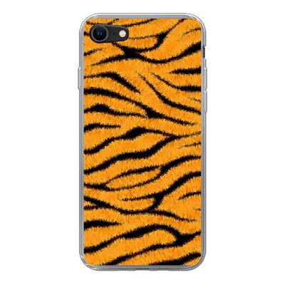 Produktbild von MuchoWow® Handyhülle Schutzhülle Hülle für iPhone SE 2022 Tigerdruck - Orange - Schwarz Silikon Softcase Handy Hülle - Schutzhülle
