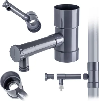 Image de KADAX Collecteur d'eau de pluie avec vanne 80 mm Gris