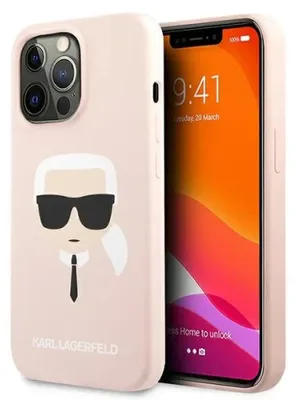 Zdjęcie produktu dla Karl Lagerfeld Klhcp13Lslkhlp Iphone 13 Pro / 13 6,1 Jasnoróżowy/Light Pink Hardcase Silicone Karl`s Head