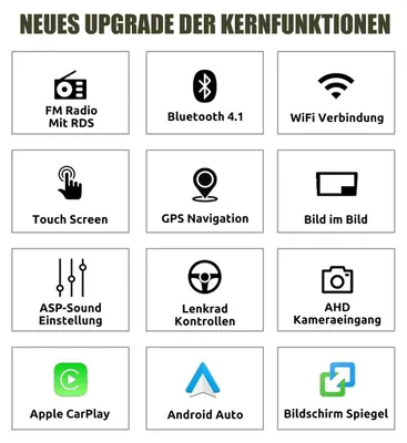 Produktbild von Android 15 Autoradio für VW Beetle 2001-2010 mit Touchscreen GPS Navi Carplay Android Auto Bluetooth USB RDS Display 2GB RAM 64GB Speicher Single DIN
