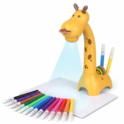 Image de Projecteur de dessins pour enfants, avec 48 motifs et crayons aquarelle