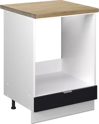 Produktbild von Herdumbauschrank Vicco Fame-Line Schwarz gestreift 60 cm , AP Eiche, Model 50979