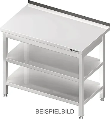 Produktbild von Arbeitstisch mit Grund- und Zwischenboden, 500x600x850 mm, ohne Aufkantung, verschweißt