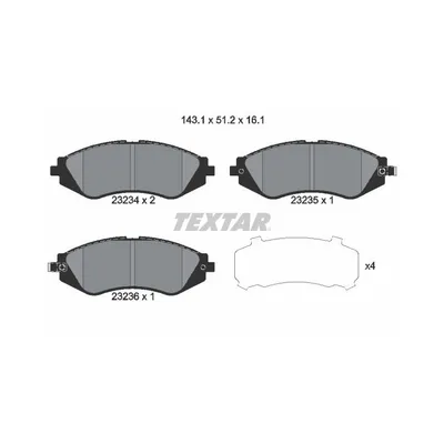 Produktbild von Textar Bremsbeläge vorne für Chevrolet Aveo Kalos Lacetti Nubira Rezzo Espero