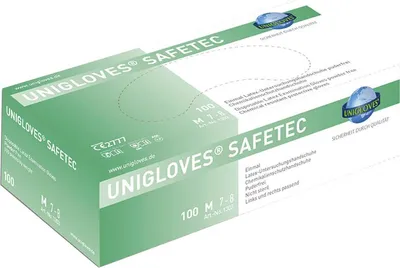Obrázek produktu pro UNIGLOVES Safetec Latex pdfr XS 100St