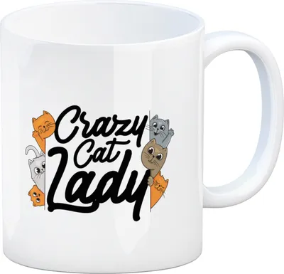 Produktbild von Katzen Kaffeebecher Crazy Cat Lady