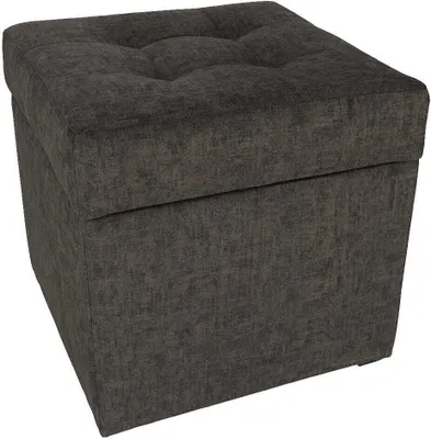 Obrázek produktu pro mg designová čalouněná stolička, 45x45 cm, barva hnědá - měkký sedák, skládací s úložným prostorem (50 l) vydrží zatížení až 100 kg