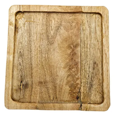Obrázok produktu pre Podnos z mangového dreva drevený podnos z mangového dreva dekorácia dosky hnedá svetlohnedá 24x24 cm