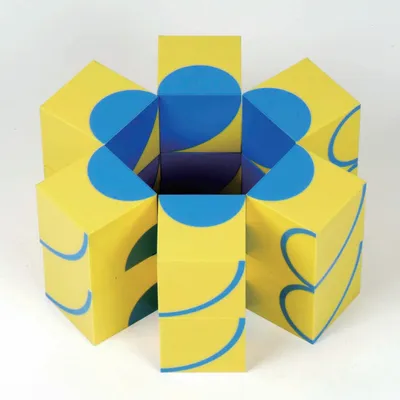 Produktbild von Weplay KC2003 Kreativ Bausteine Blöcke mit Bögen, gelb/blau, 16-teilig (1 Set)