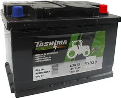 Produktbild von Tashima 12V-Batterie - 75Ah + Rechts anpassbar Für Kubota Modelle St30- Alpha- St35- B2150 - L: 278mm, B: 175mm, H: 190mm