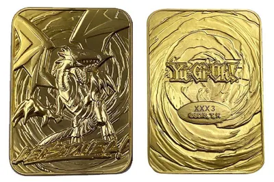Produktbild von Yu-Gi-Oh! Replica Card Blue Eyes White Dragon (vergoldet)