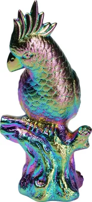 Immagine prodotto di Statuetta decorativa Uccello decorativo colorato che brilla nell'aspetto arcobaleno Cacatua riccamente dettagliato