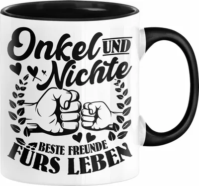 Produktbild von Onkel Und Nichte Beste Freunde für's Leben Tasse Geschenk für Onkel Geburtstag Weihnachten Kaffee-Becher (Schwarz)