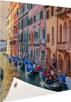 Produktbild von Gartenposter - 80x120 cm - Gondeln in Venedig  - Modernes Wandbilder - Europäische Städte