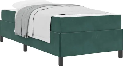 Produktbild von Bettrahmen mit Matratze Dunkelgrün 100 x 200 cm Stoff