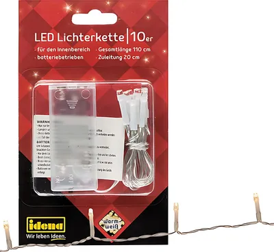 Obrázek produktu pro Idena 8582089 Idena 10er LED Lichterkette transparent 110,0 cm