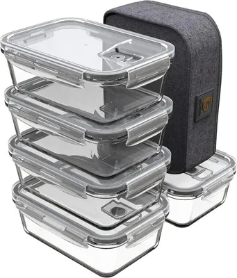 Obrázok produktu pre GENICOOK obedový box bento na skladovanie potravín Meal Prep sada 5 840 ml