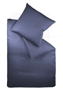 Produktbild von fleuresse Colours Interlock Jersey Bettwäsche Dunkelblau 155 x 200 cm