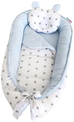 Produktbild von Babynest – Babynest Blau mit grauen Sternen – s Babynest mit