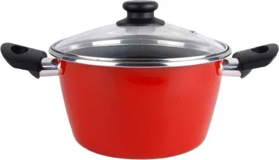 Obrázek produktu pro Skleněný hrnec s poklicí magefesa k2 red 16 nerezová nepřilnavá ocel všechny typy