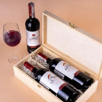 Immagine prodotto di Creative Deco Scatola per Vino in Legno  | Porta Bottiglie di Vino 2 Bottiglie 0,7l | 35x20x10 cm | Coperchio e Serratura, Divisori Rimovibili, Regalo