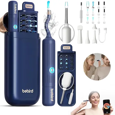 Produktbild von Ohrenschmalz Entferner mit Kamera, HD Flexibler Ohrreiniger mit Pinzette, Wechselbare Spitzen