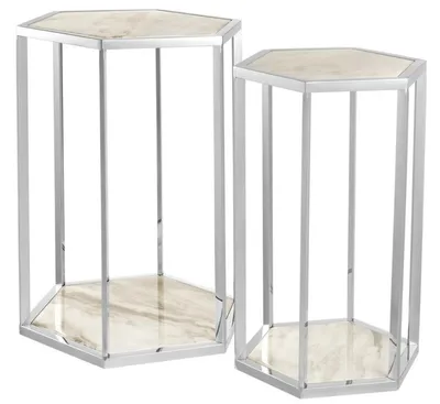 Produktbild von Casa Padrino Luxus Beistelltisch 2er Set - Designer Möbel