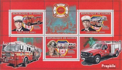 Produktbild von Briefmarken Guinea 2006 Mi 4257-4259 Kleinbogen (kompl. Ausgabe) postfrisch FEUERWEHR - FEUERWEHRFAHRZEUGE