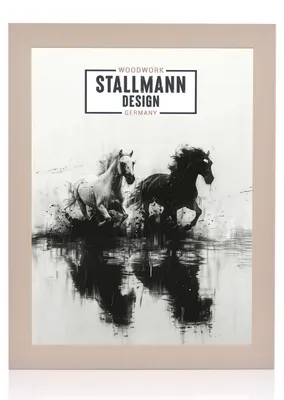 Produktbild von MDF Bilderrahmen Grau in 90x120 cm – 40 mm breite Leiste – mit Kunstglas – moderner Fotorahmen