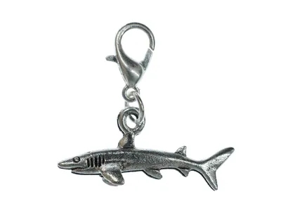 Produktbild von Hai Charm Anhänger Bettelarmband Miniblings Charms weißer Haifisch Fisch silber