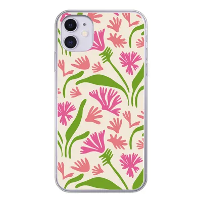 Produktbild von MuchoWow® Handyhülle Schutzhülle Hülle für iPhone 11 Blume - Muster - Blatt Silikon Softcase Handy Hülle - Handytasche