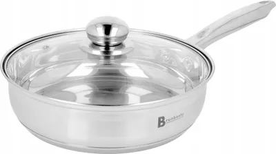 Produktbild von Brunbeste Bratpfanne 24 cm mit Glasdeckel – PFAS-frei – Edelstahl – All-in-One-Kochvergnügen!