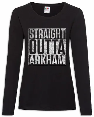 Produktbild von Urban Backwoods Straight Outta Arkham Cthulhu, Damen Langarmshirt, Farbe: Schwarz, Größe: M