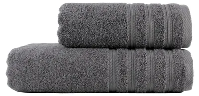 Produktbild von Frottier Handtuch Set Viva 2 tlg. 50x100 und 70x140cm anthrazit