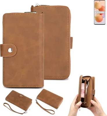 Produktbild von K-S-Trade Handyhülle Schutzhülle kompatibel mit Xiaomi Civi & Portemonnee Tasche Handytasche Case Etui Geldbörse Wallet braun (1x)