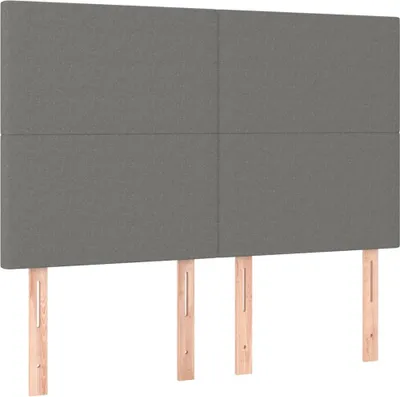 Imagen del producto de vidaXL Cabecero, gris oscuro, 144 x 5 x 118/128 cm, tela