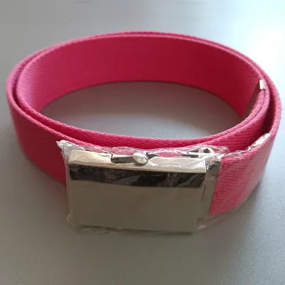 Neon Pink Gürtel Stoffgürtel 3,8 cm breit mit Chromschnalle ca. 100 cm lang
