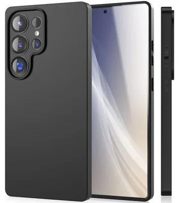 Produktbild von NALIA Matte Silikonhülle für Samsung Galaxy S25 Ultra – Slim, Schwarz & Rutschfest – STRIDER (Soft Case, Kameraschutz & Stoßfest) – Marke aus Berlin