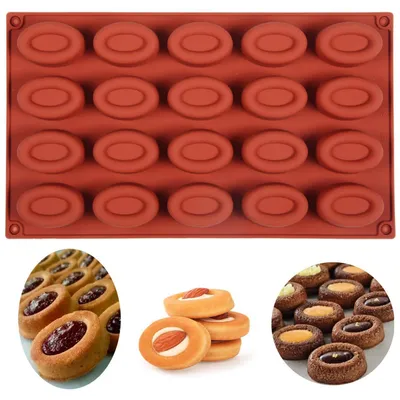 Produktbild von Silikonbackform 20 Löcher für Kekse, Kuchen, Muffins, Schokolade, Pudding, Gelee, antihaftbeschichtet, hitzebeständig, -40°C bis +230°C