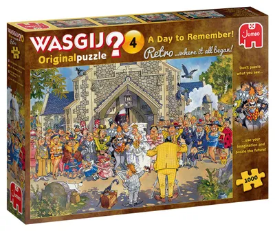 Produktbild von Jumbo Spiele Wasgij Retro Original 4 - Ein Tag zum Erinnern!, Puzzle, Erwachsenenpuzzle, Puzzlespiel, 1000 Teile, 19176