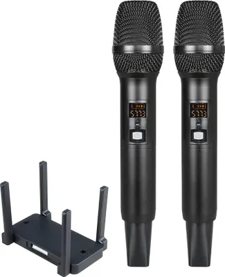 Image de INF Système de Microphone sans Fil Double Canal avec Alimentation Externe